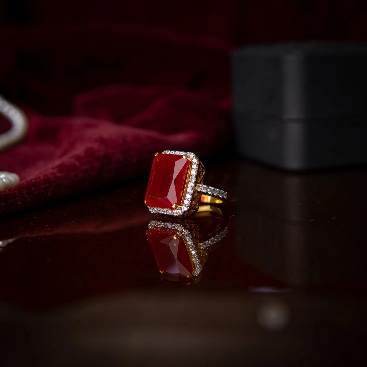 RUBY OCTAGON RING YKL Jewellers Ring Collection