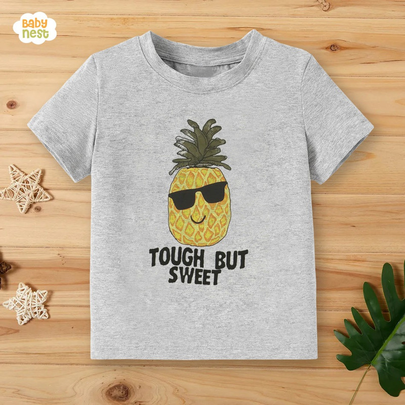 Tough But Sweet Half Sleeves T-shirt For Kids – Grey – SBT-342