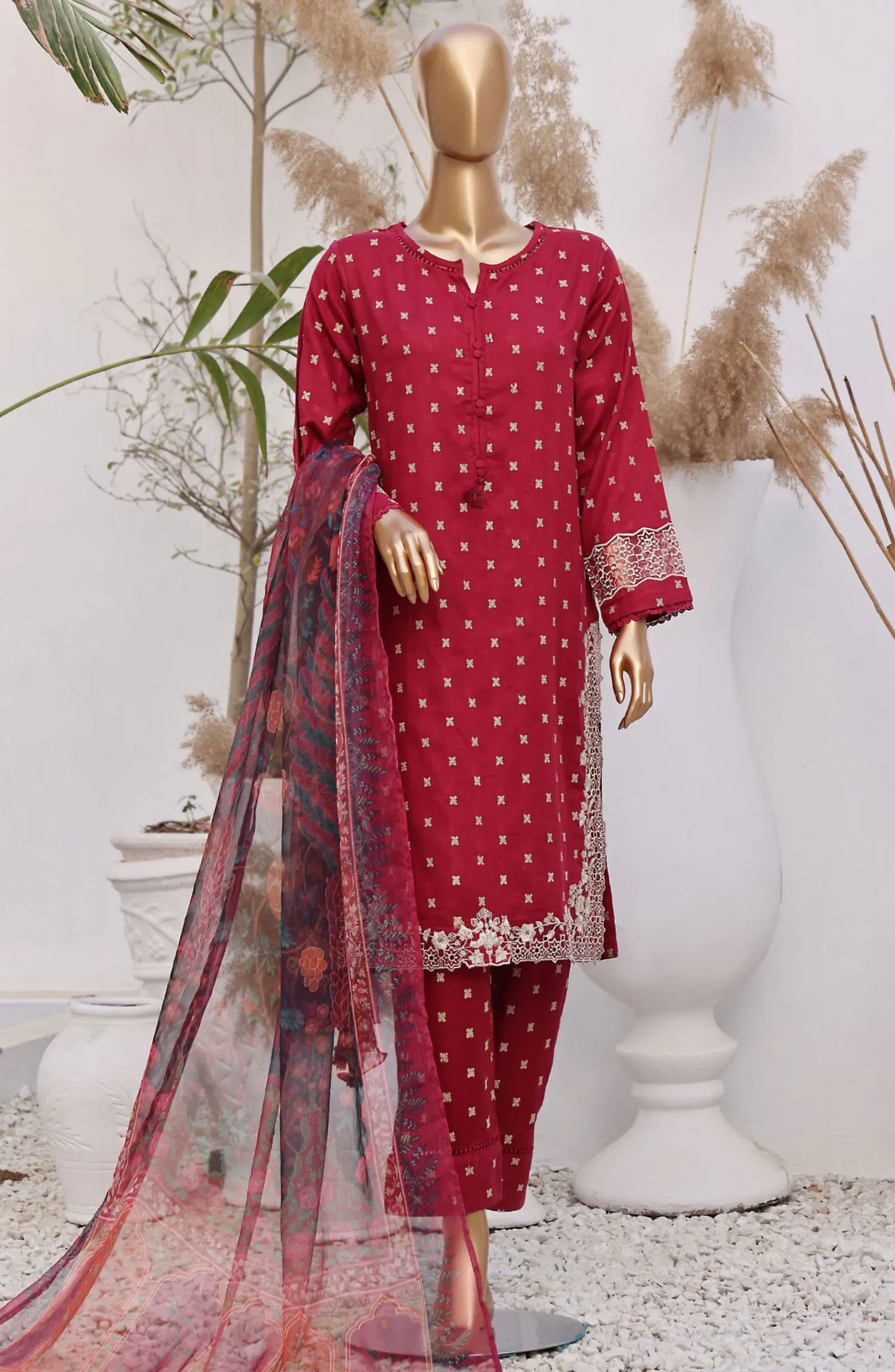 Sadabahar Cutwork Solid Stitched Collection 2024 - SCS 04