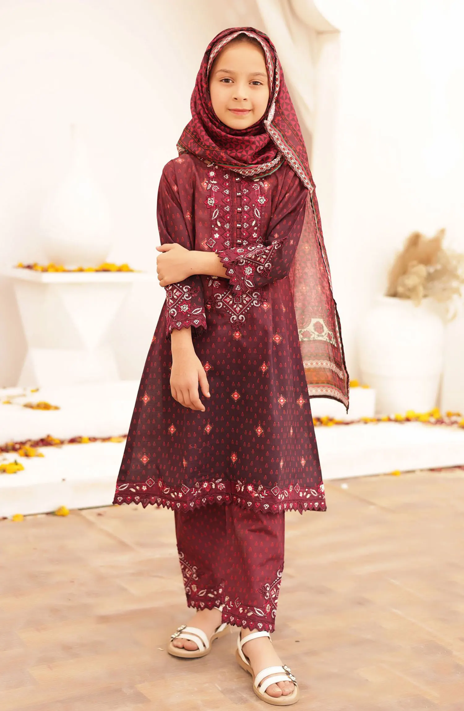 Shifa Girls Summer Embroidered Lawn Collection - SH 2409 K