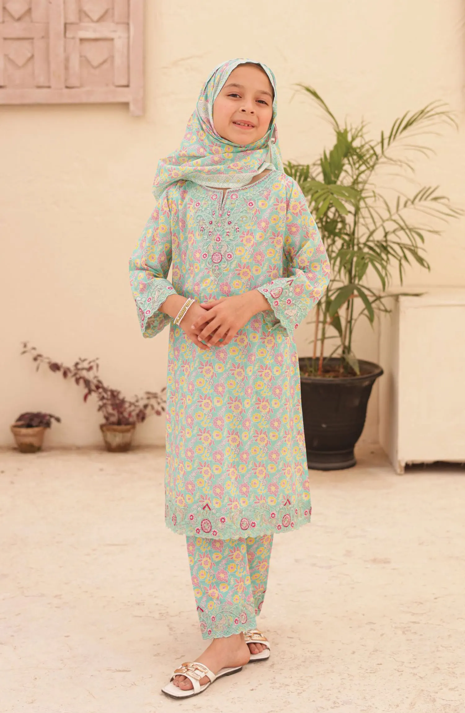 Shifa Kids Embroidered Lawn Stitched Collection Vol 04 - SH 2420 K FLORAL