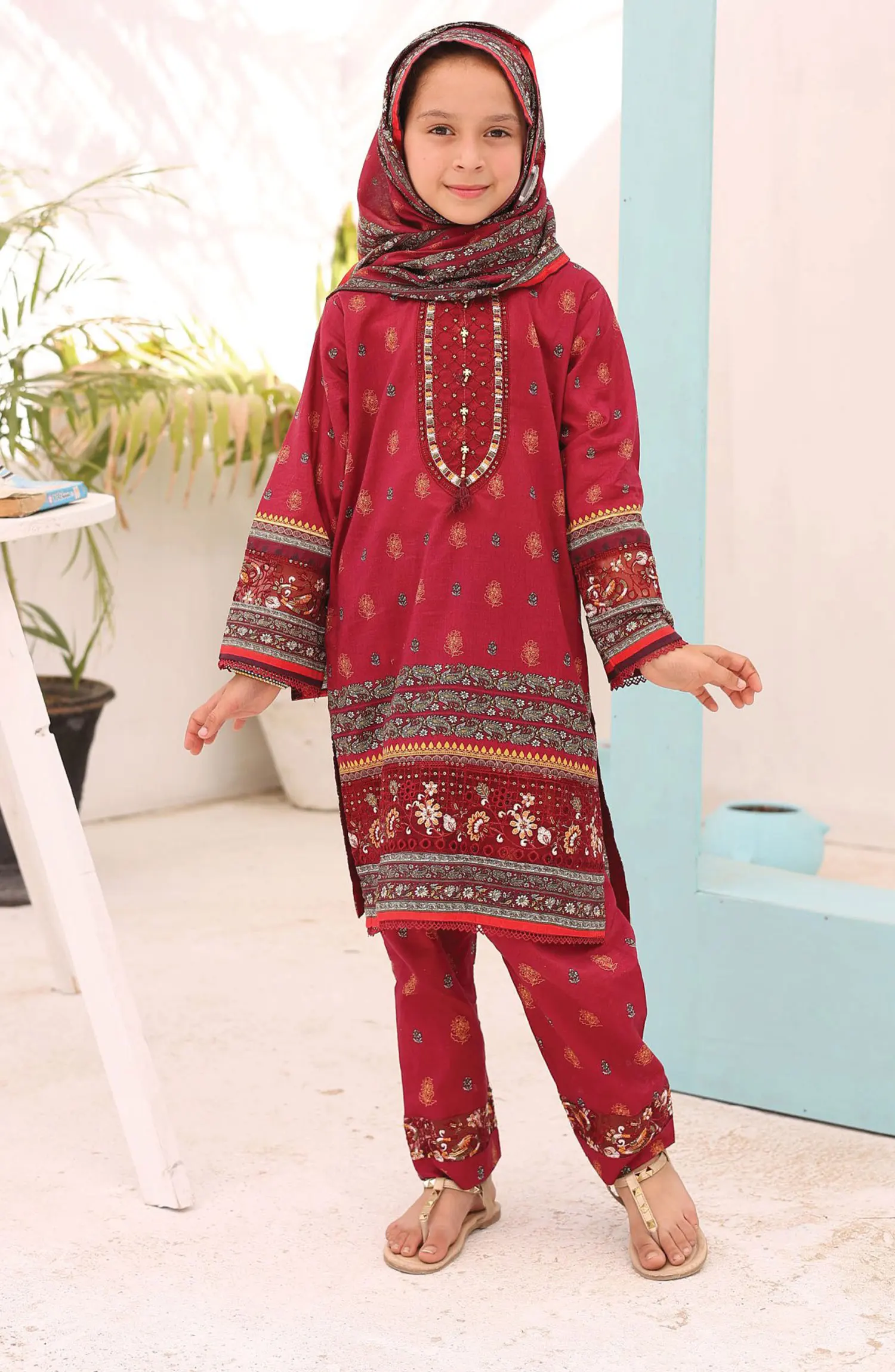 Shifa Girls Summer Lawn Embroidered Collection Vol 06 - SH 2431 K  MAroon