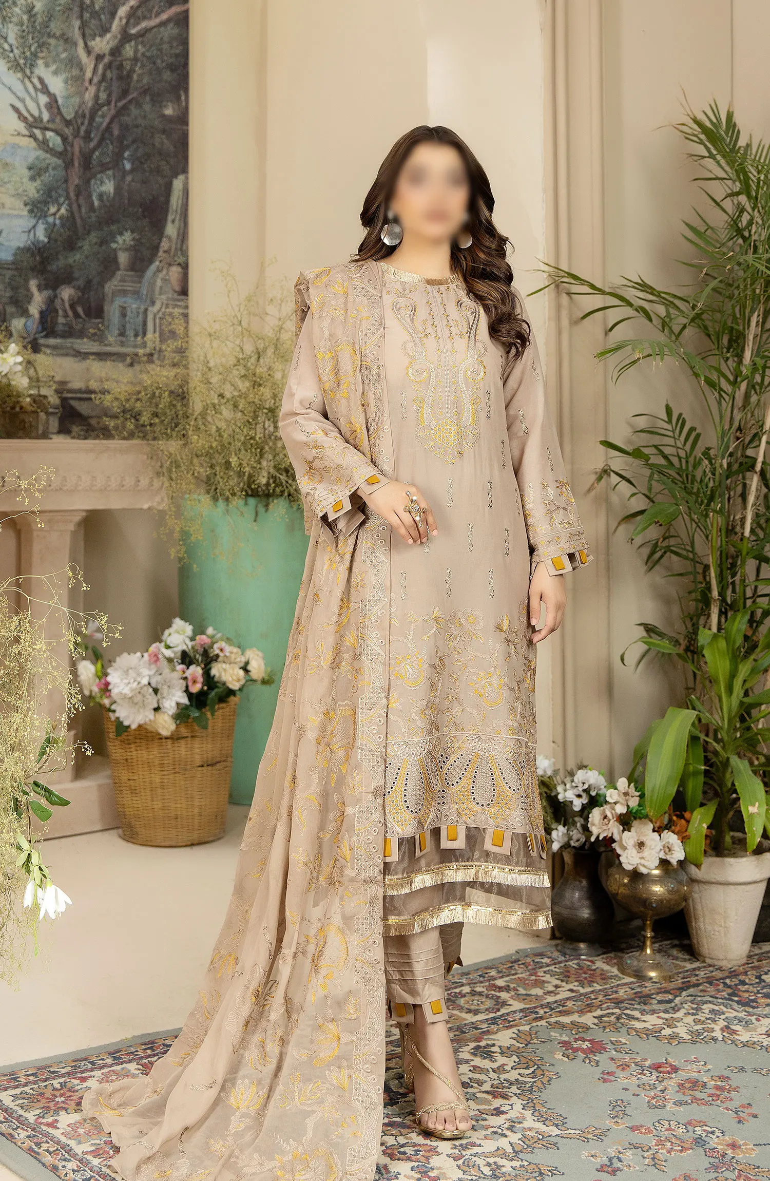 Swiss Laserkari Embroidered Collection 2024 By Marjjan - SMS 27 A