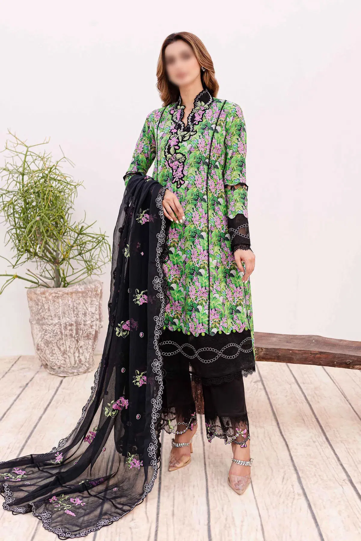 Sable Shiree Unstitched Collection 2024 - SSC-06-24 Black Iris