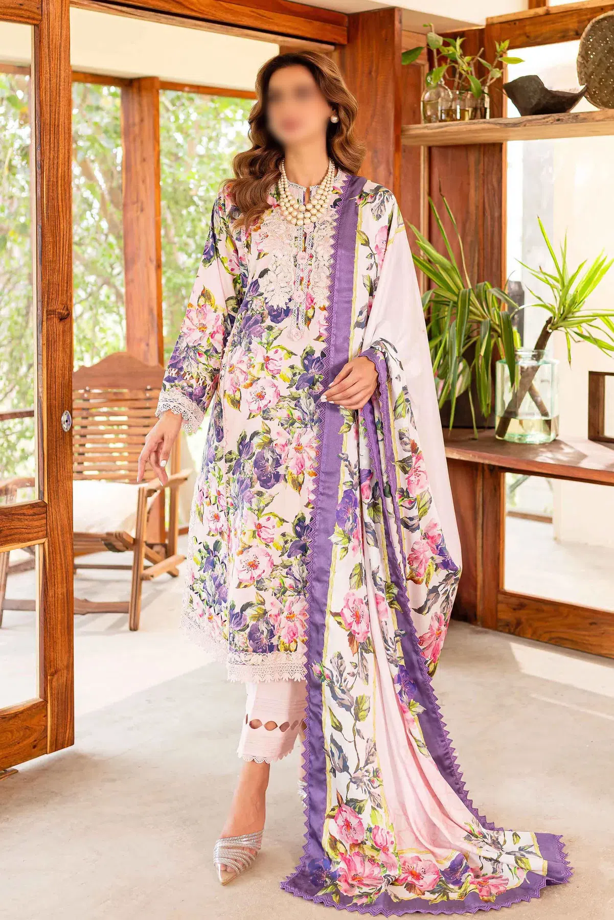Sable Shiree Unstitched Collection 2024 - SSC-07-24 Pink Gardenia