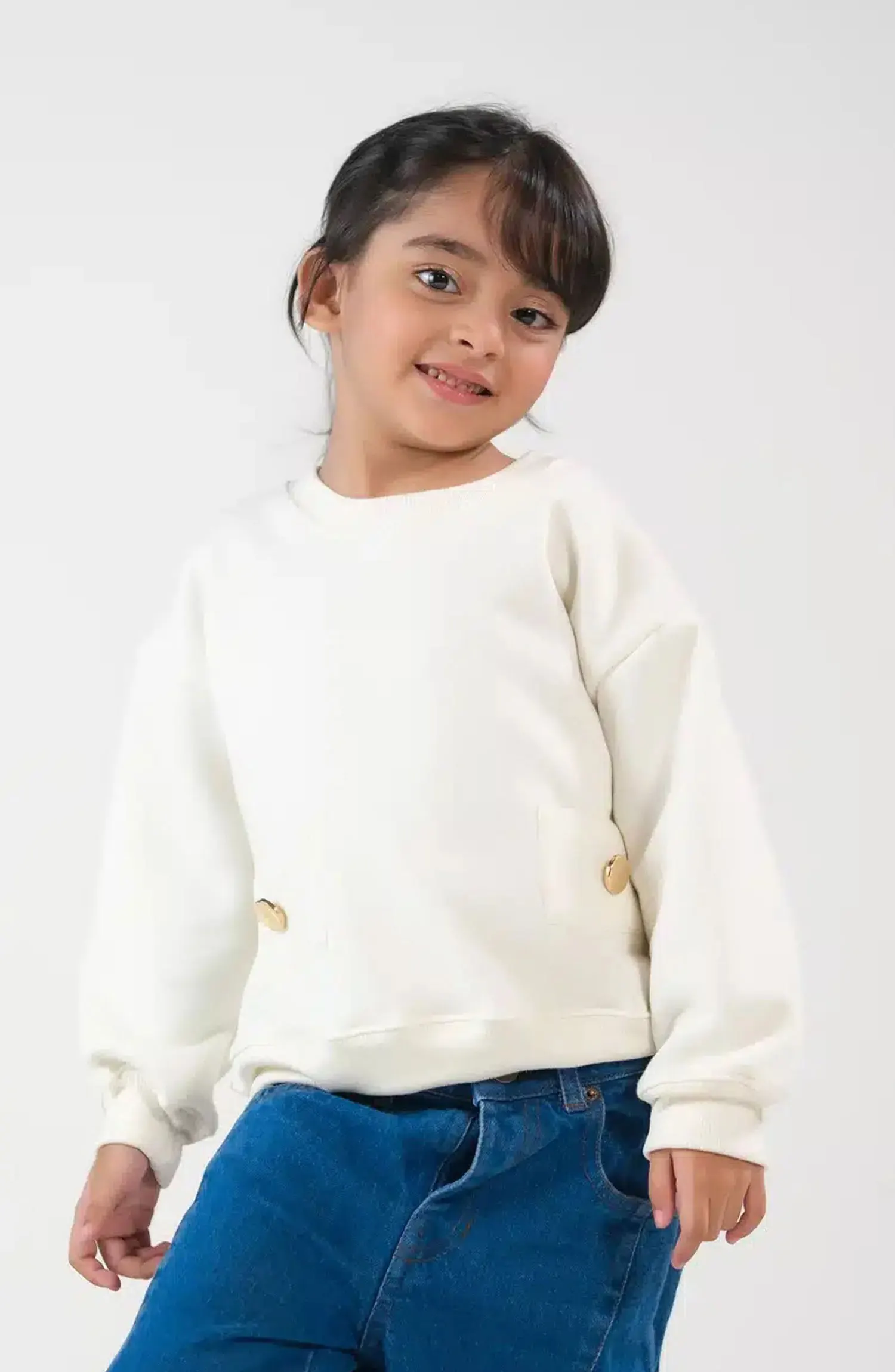 Sprinkles Kids Winter Collection - Sweatshirt With Flap- Cream White