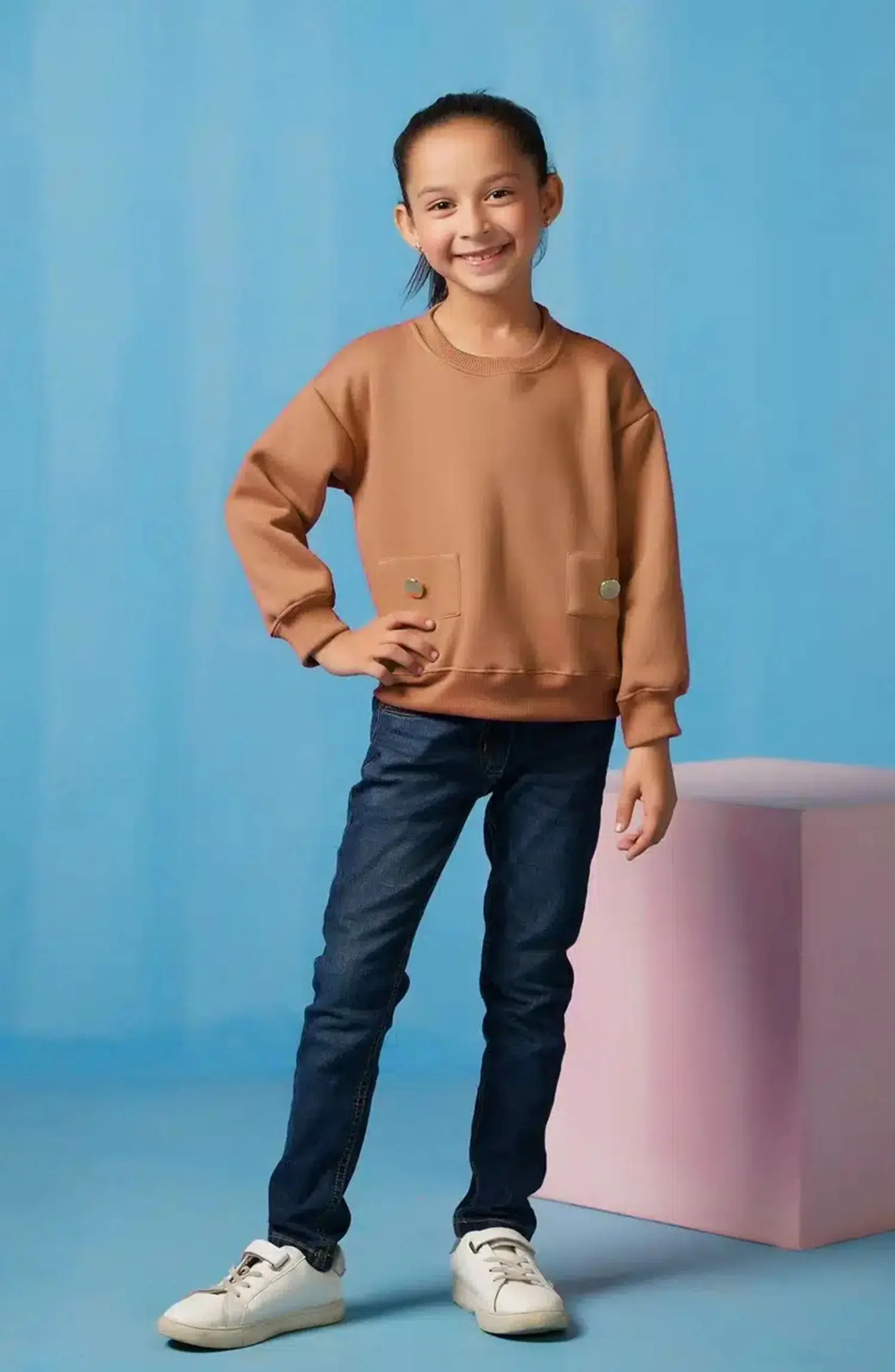 Sprinkles Kids Winter Collection - Sweatshirt With Flap – Coffee Brown