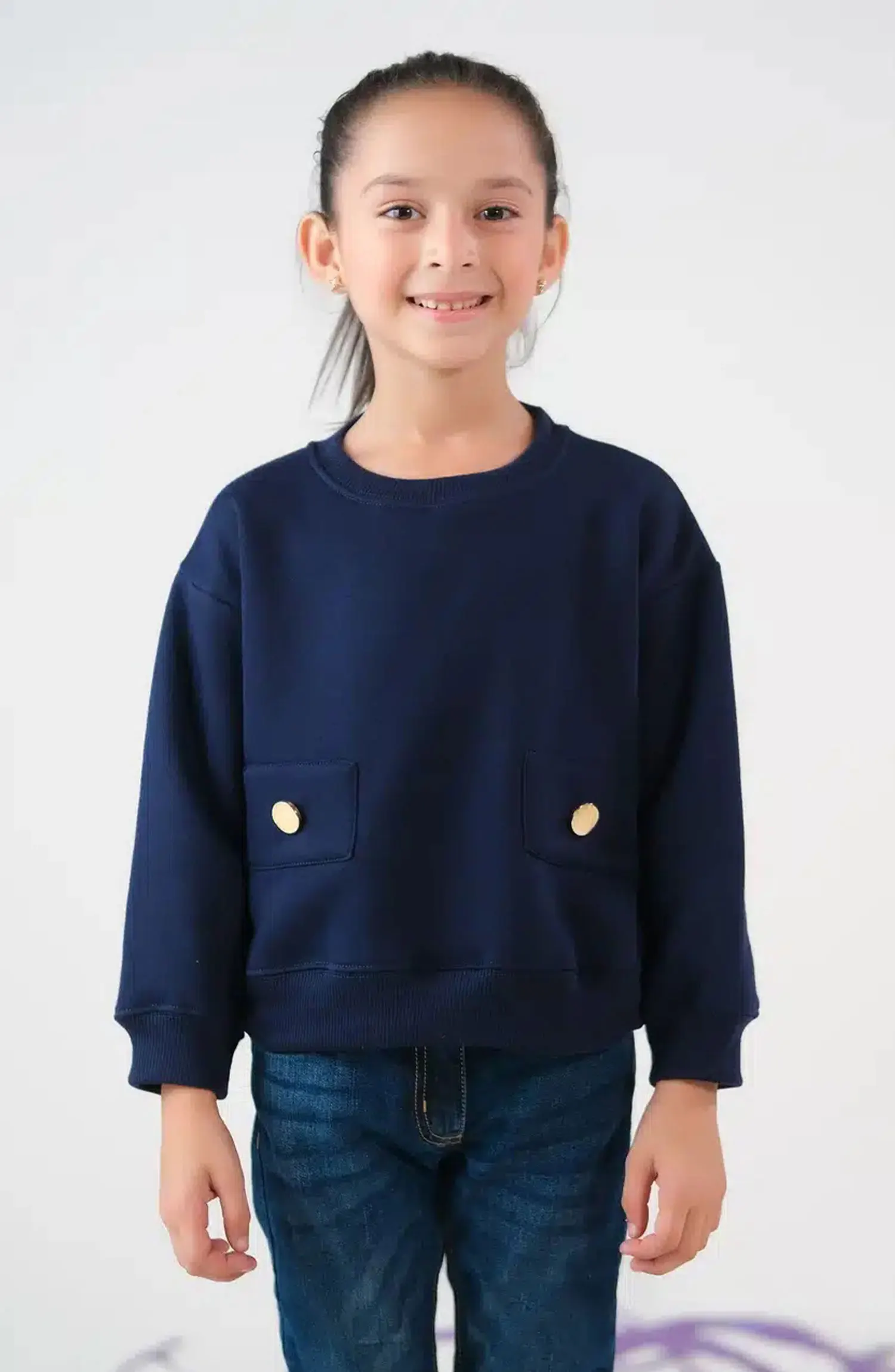 Sprinkles Kids Winter Collection - Sweatshirt With Flap – Navy Blue