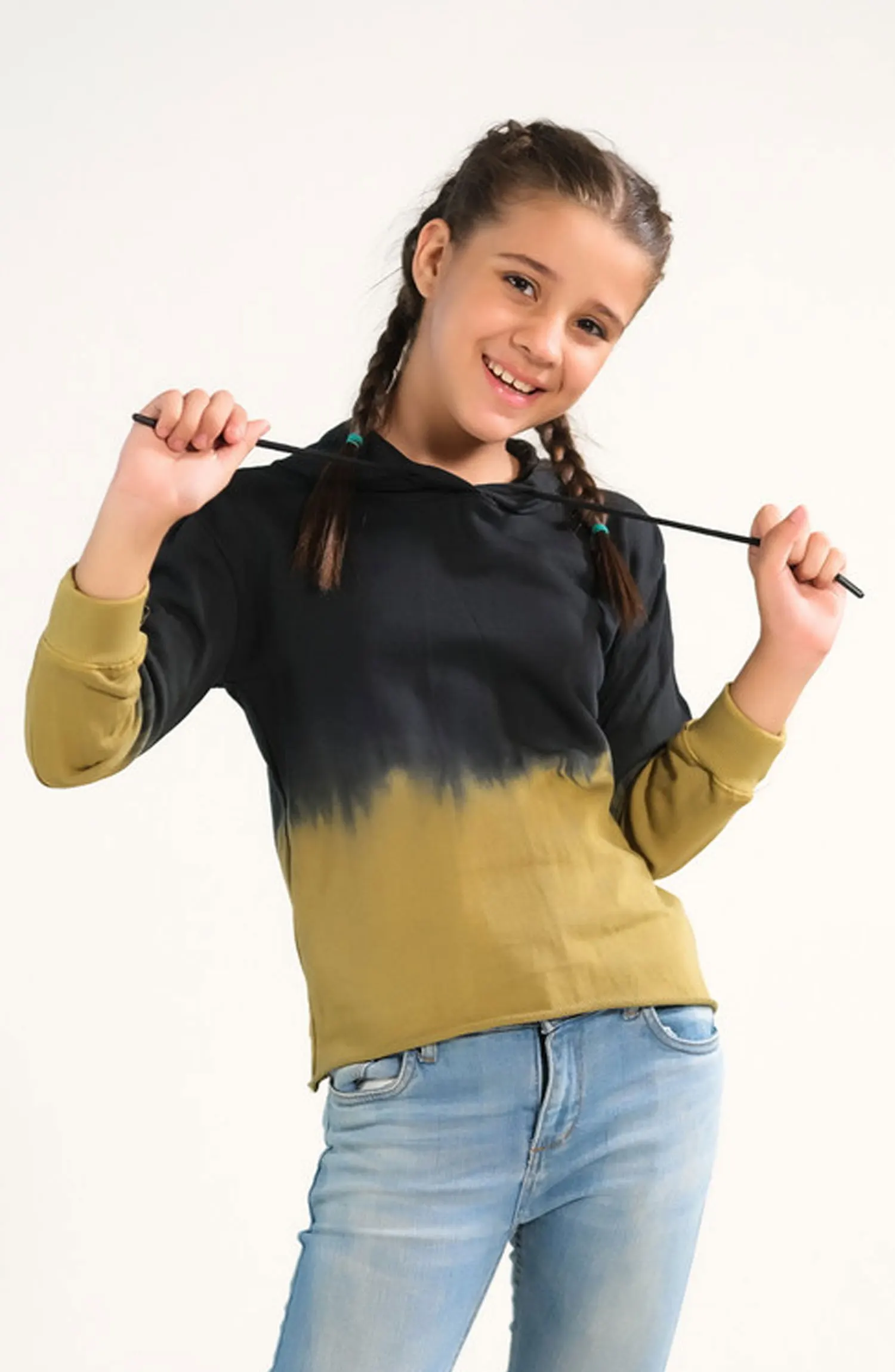 Sprinkles Kids Terry Winter Collection - Tie Dye Lace Up Hoodie- Black