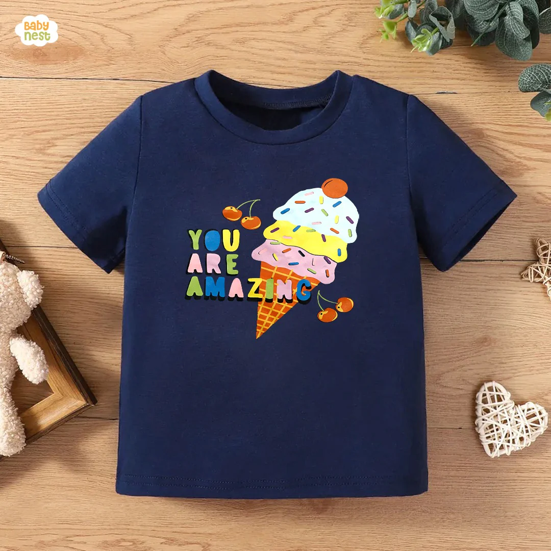 You Are Amazing Half Sleeves T-Shirts For Kids Blue - SBT-337