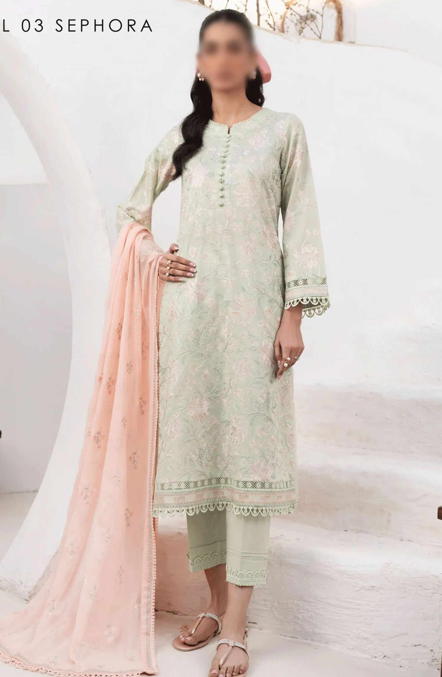 Zarif Eid Lawn Embroidered and Printed Edit - ZL 03 SEPHORA