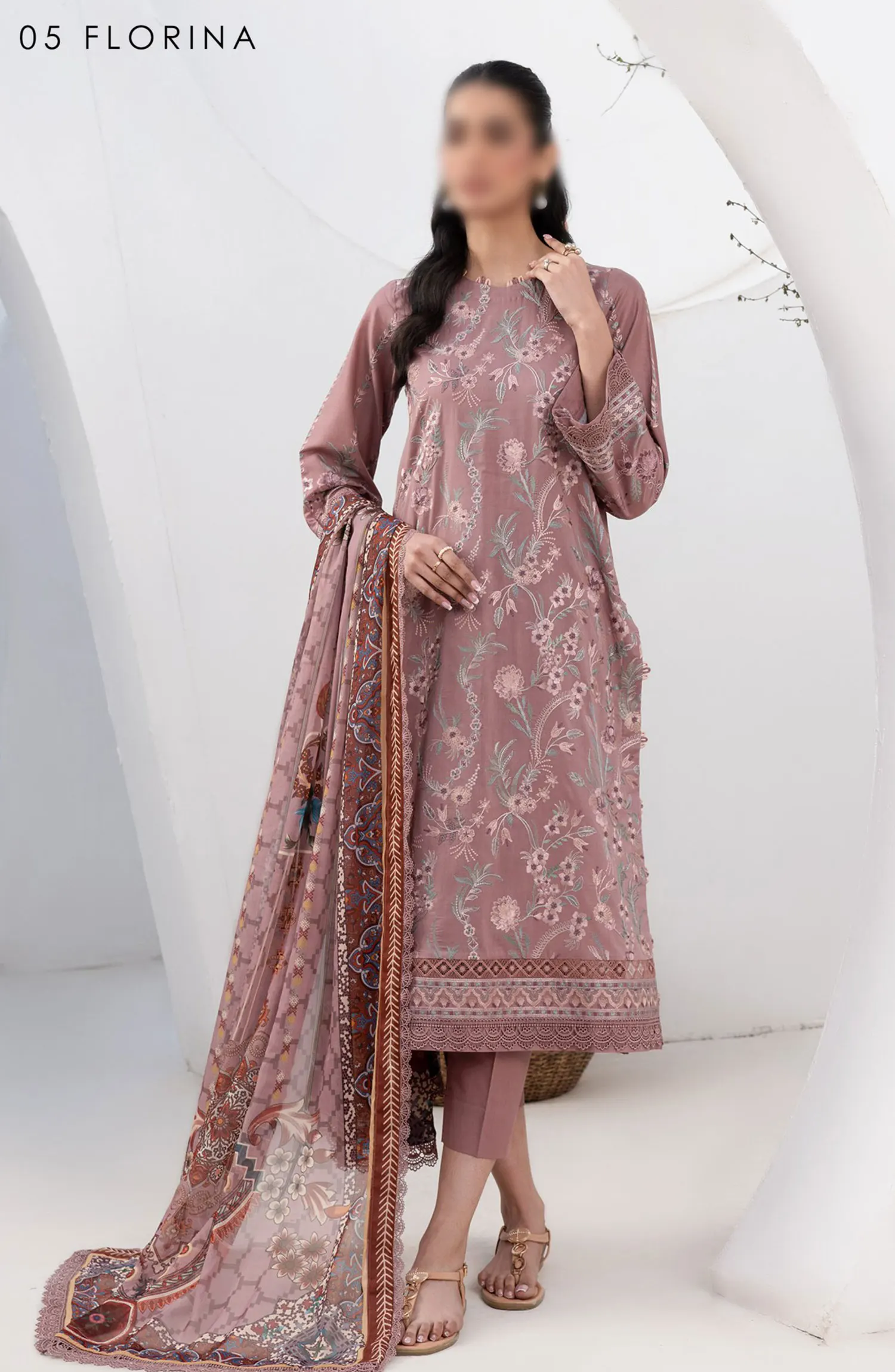 Zarif Eid Lawn Embroidered and Printed Edit - ZL 05 FLORINA